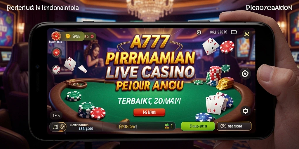 Tangkapan layar gameplay A7777 menampilkan dealer profesional dan suasana kasino yang mengasyikkan.