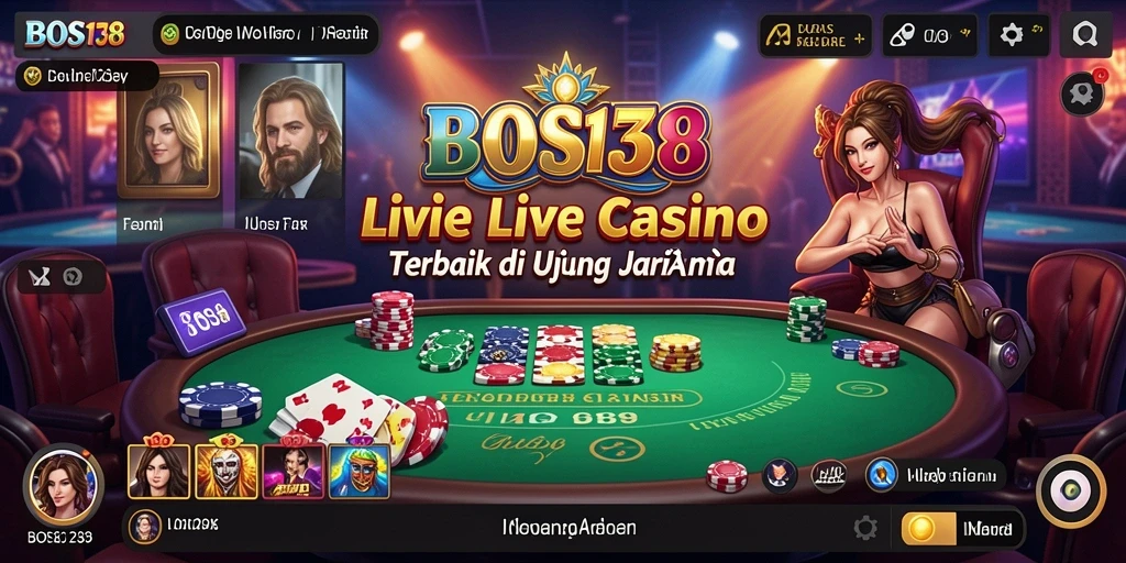 Screenshot gameplay Live Casino dengan dealer profesional dan interaksi langsung.