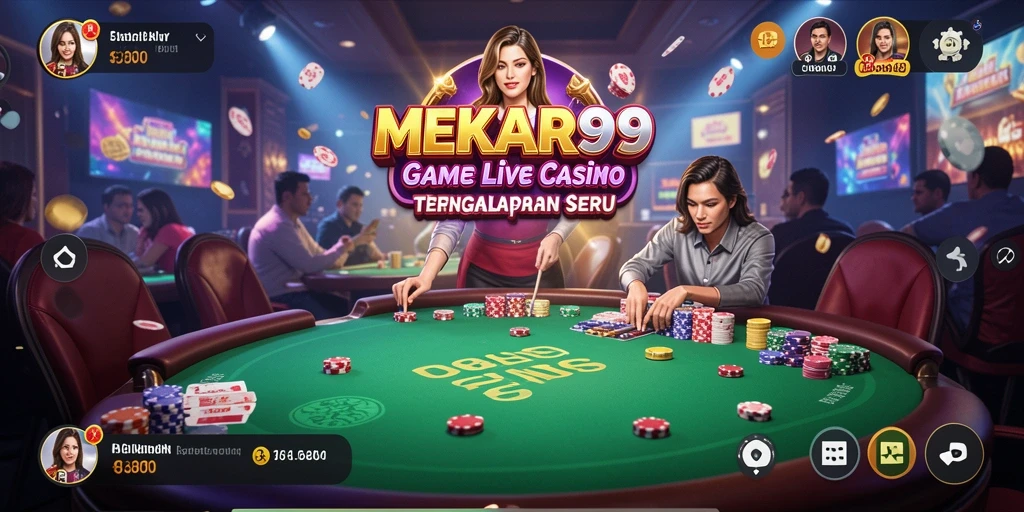 Tampilan gameplay Live Casino MEKAR99 yang mendebarkan dan interaktif.